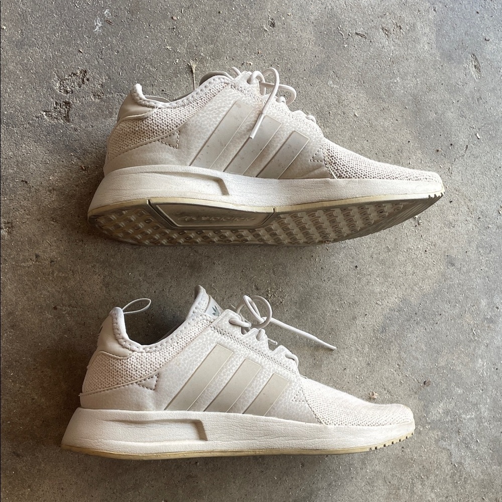 Adidas Beige Lace-Up Sneakers